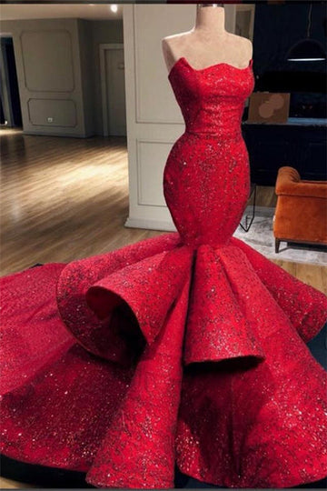 GORGEOUS MERMAID STRAPLESS BEADINGS PROM DRESS HZ1023